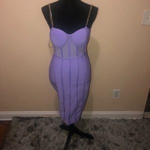 purple chain dress